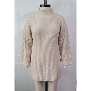Creme Turtleneck Sweater Dress